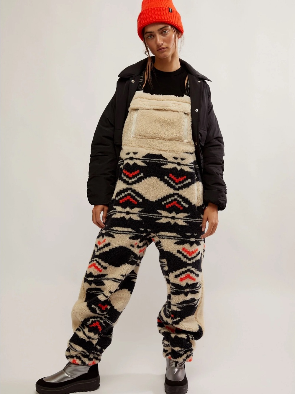 Free People Hit The Slopes Printed Salopette Overalls - Picture 2 of 4